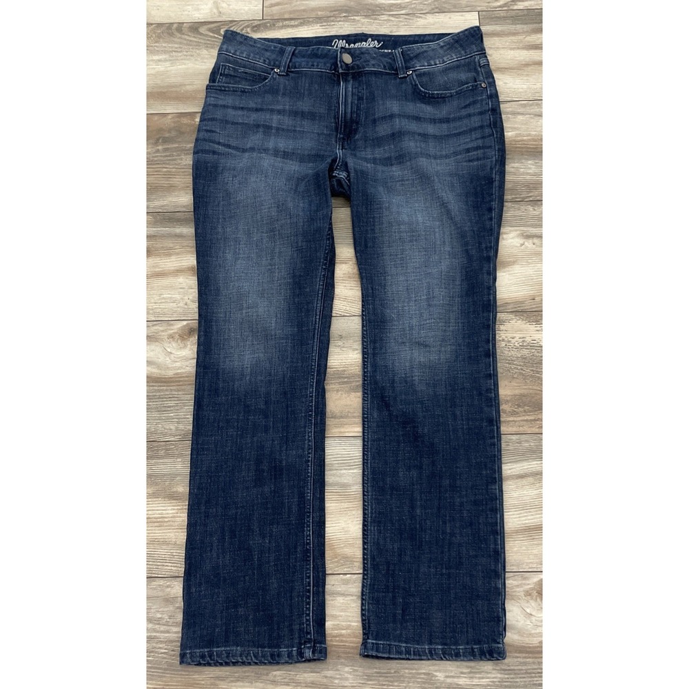 Wrangler Straight Leg Jeans Womens 15x30 Dark Wash Blue High Rise Denim